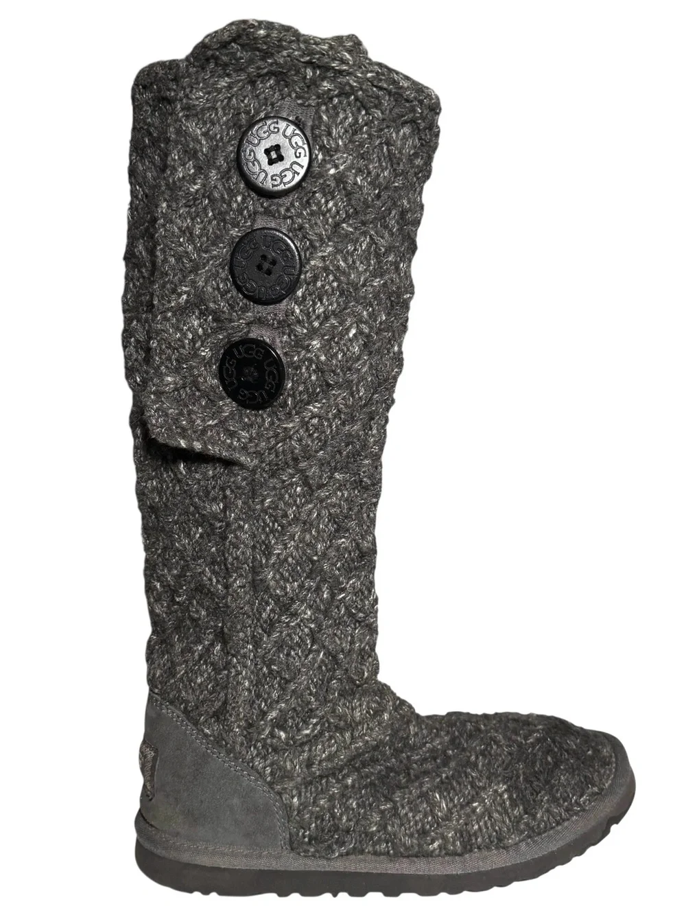 Ugg Boots 6 Lattice Cardy Cable Knit Gray